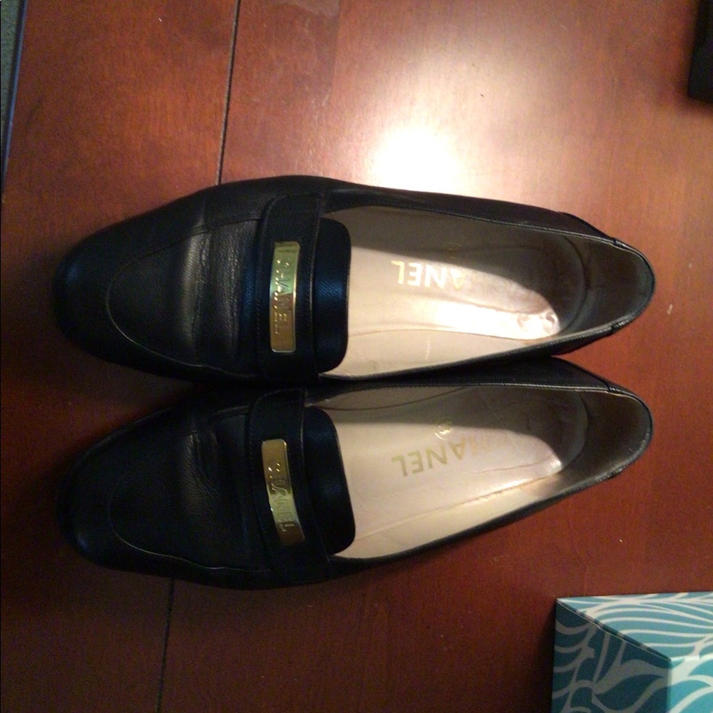 Chanel Logo Plaque Loafers
